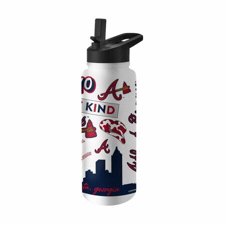 LOGO BRANDS Atlanta Braves 34oz Native Quencher Bottle 503-S34QB-63